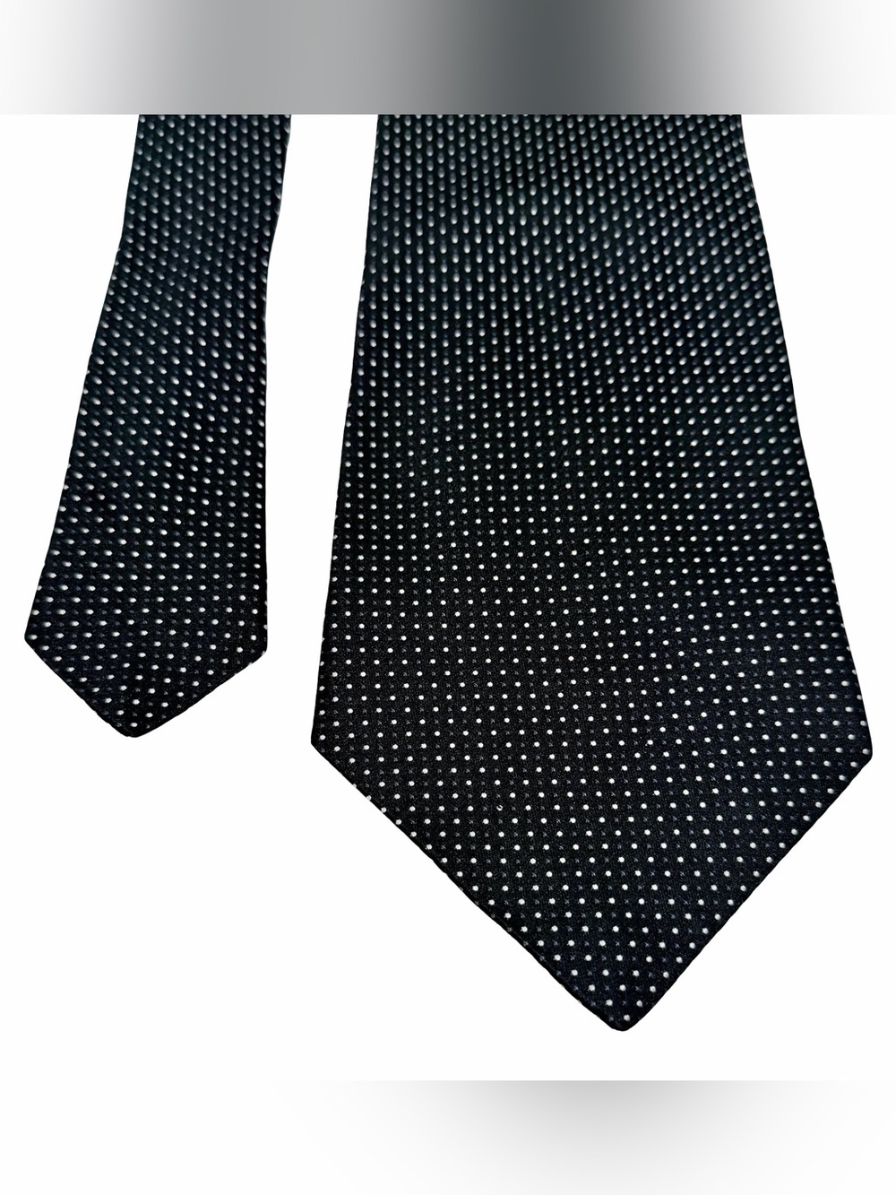Murano 100% SILK - NAVY & SILVER Polka Dot Tie Tailored in the USA